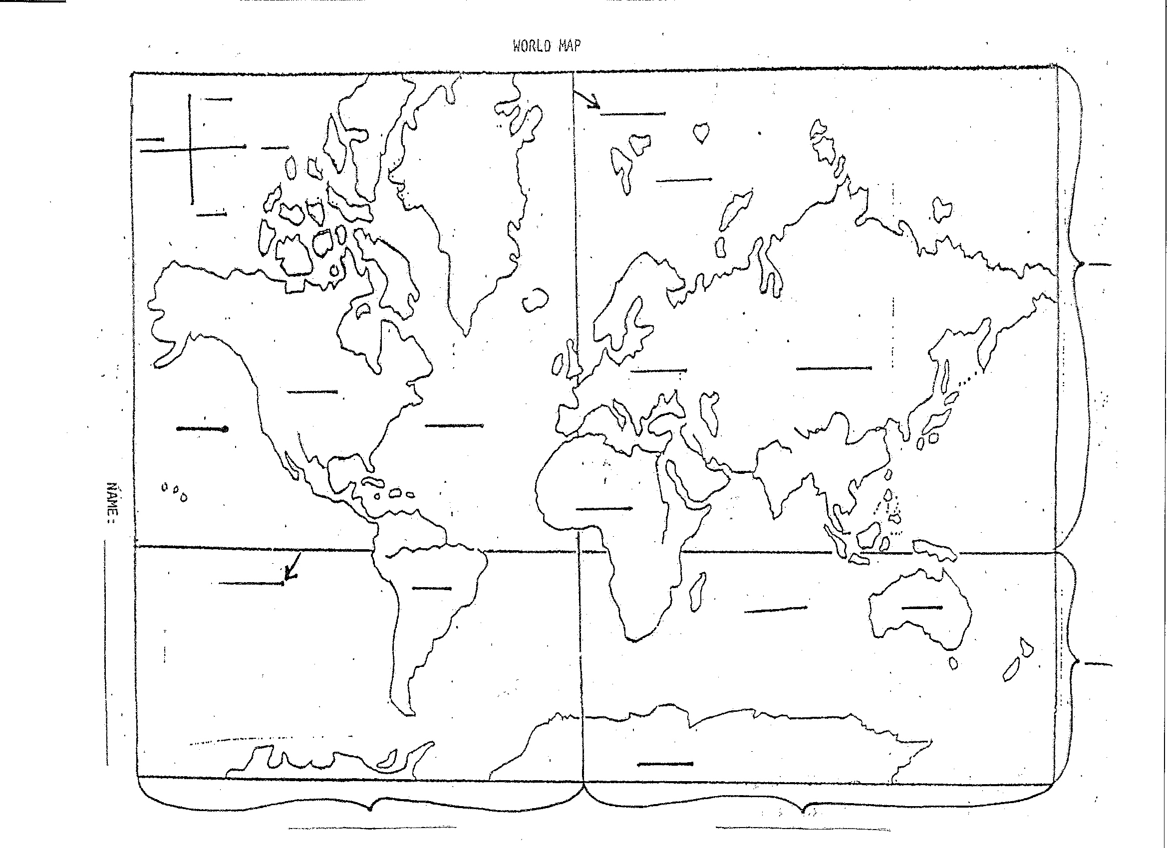 4th Grade Social Studies Map of the World