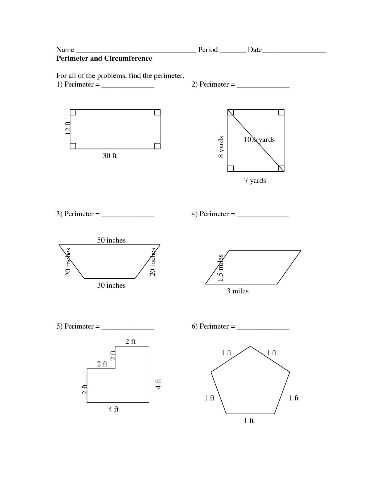8 Best Images of Area Circumference Circle Worksheet - Geometry Circle ...