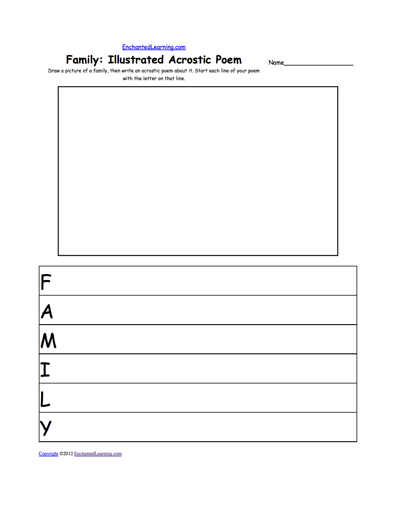 Family Acrostic Poem Template