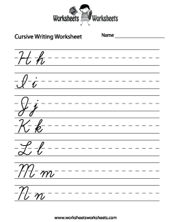 Free Cursive Writing Worksheet Printables