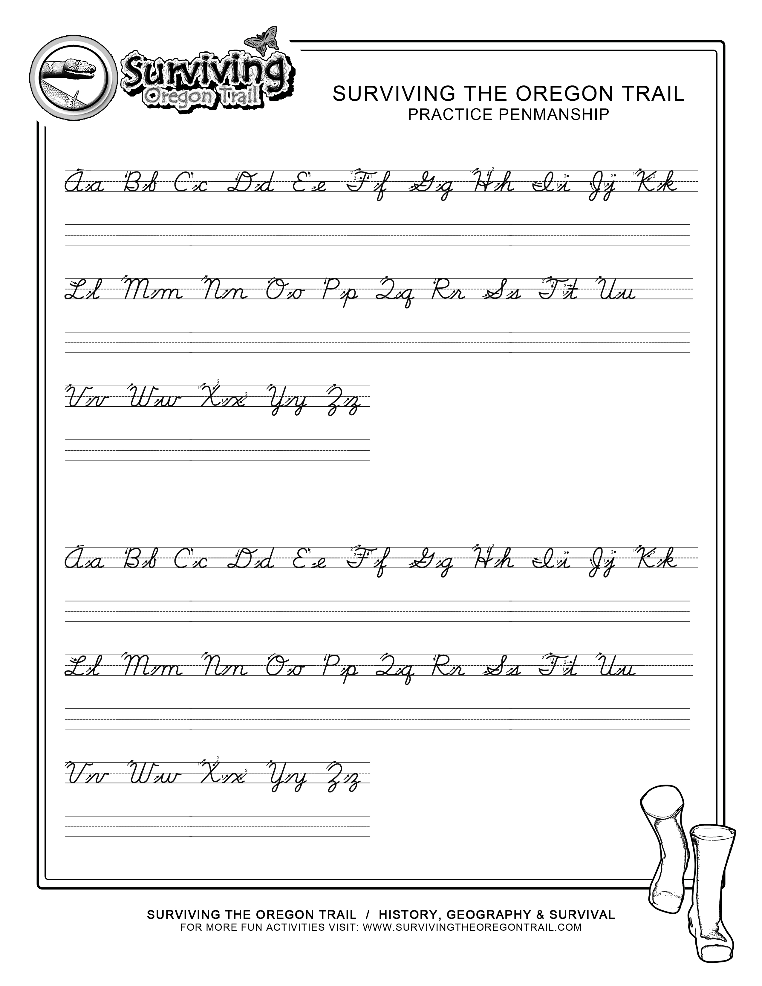 Free Printable Cursive Practice Worksheets