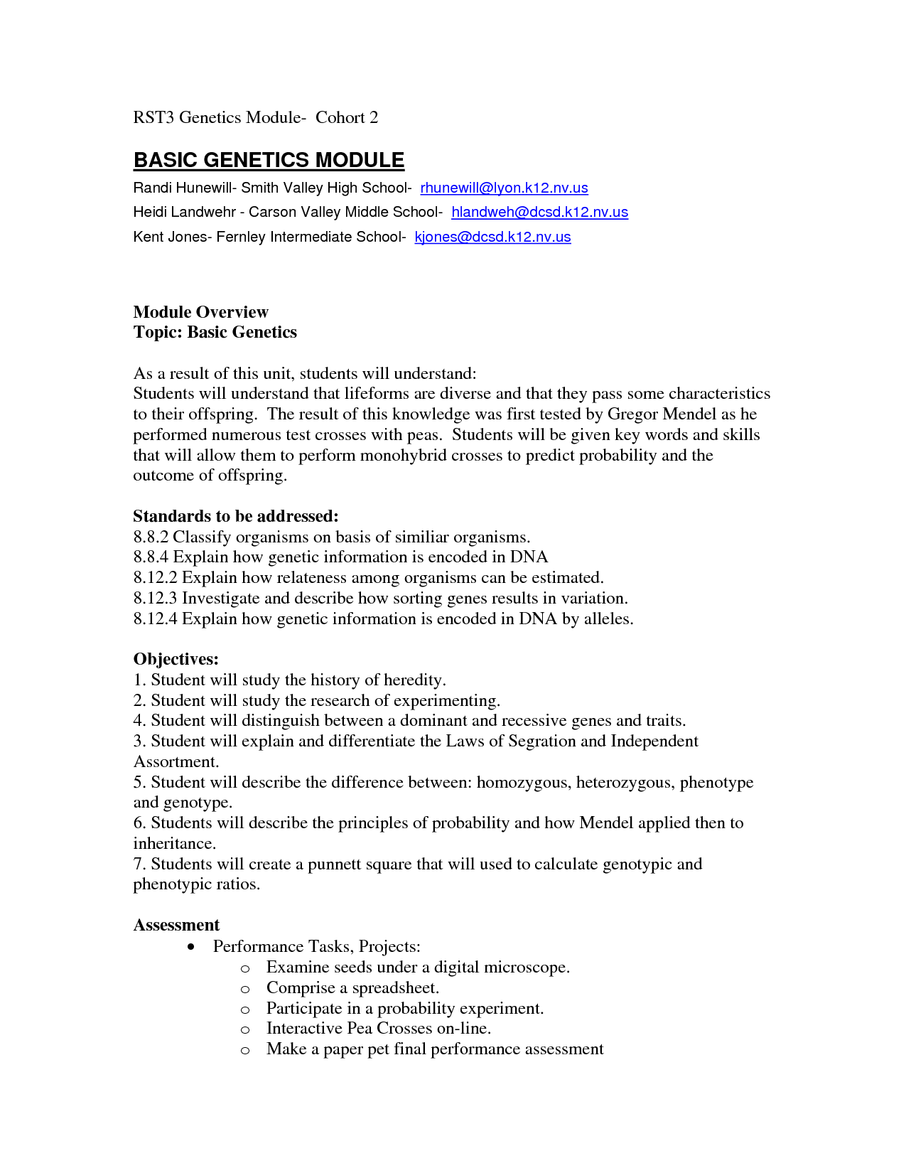 Genetic Punnett Squares Worksheets