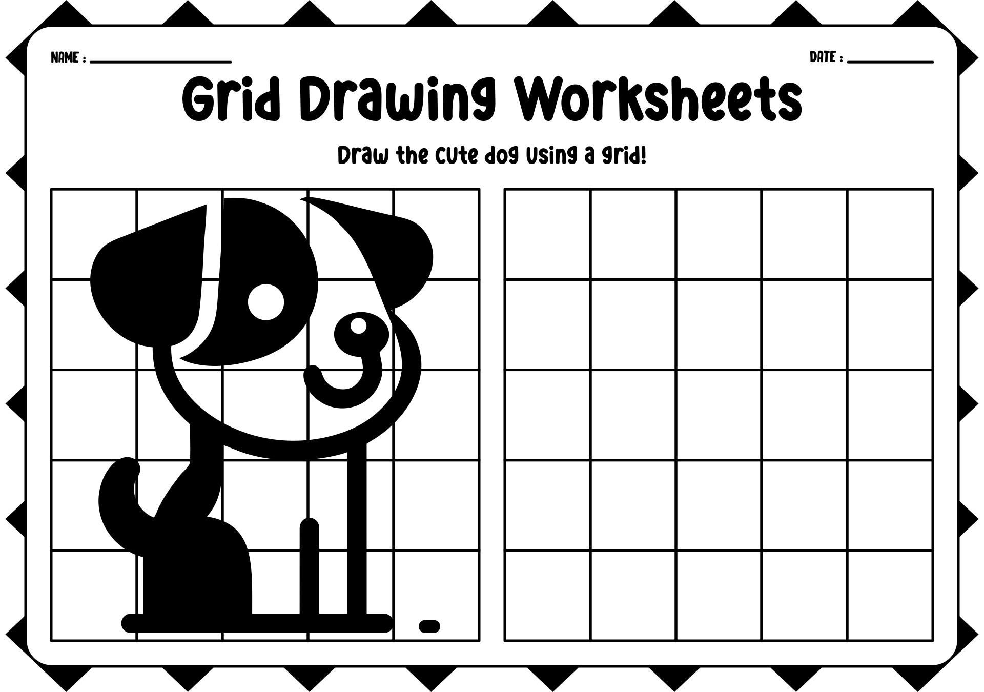 Grid Drawing Worksheets Art