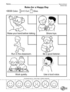 Kindergarten Classroom Rules Worksheet