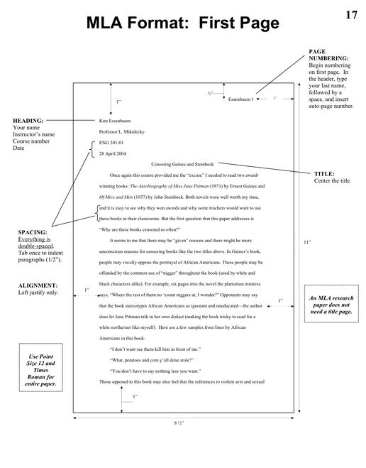 MLA Format Research Paper Example