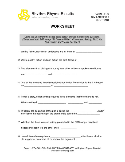 Plot Character and Setting Worksheets