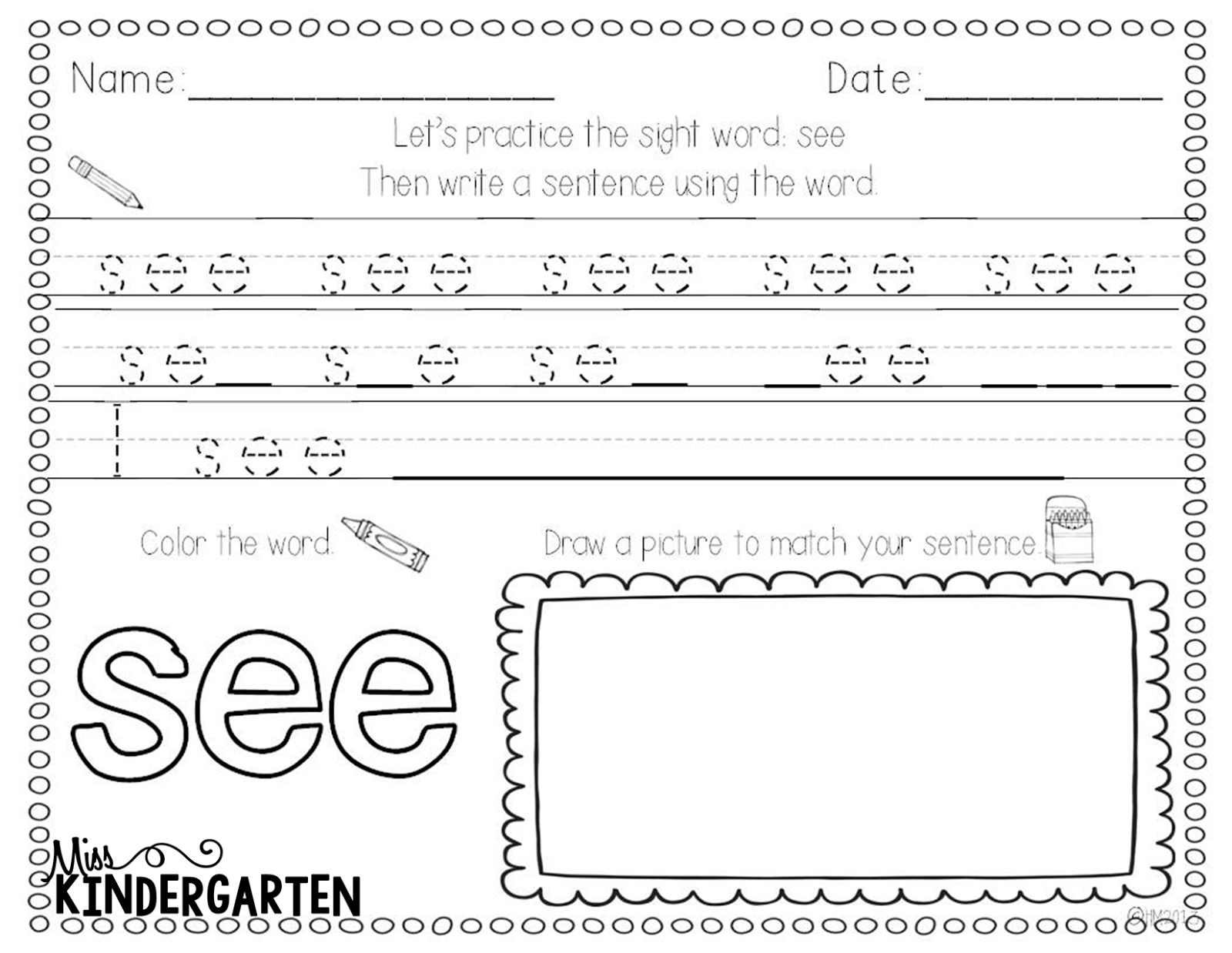 Sight Word Writing Practice