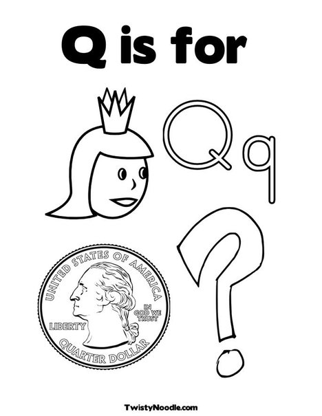 Words That Start with Q Coloring Pages