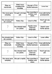 Bingo Ice Breaker Questions