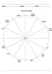 Blank Color Wheel Worksheet