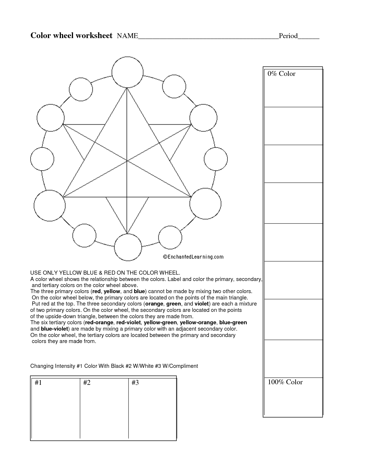 Color Wheel Worksheet Printable