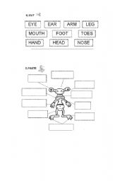 Cut and Paste Body Parts Worksheet