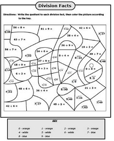 Division Coloring Worksheets