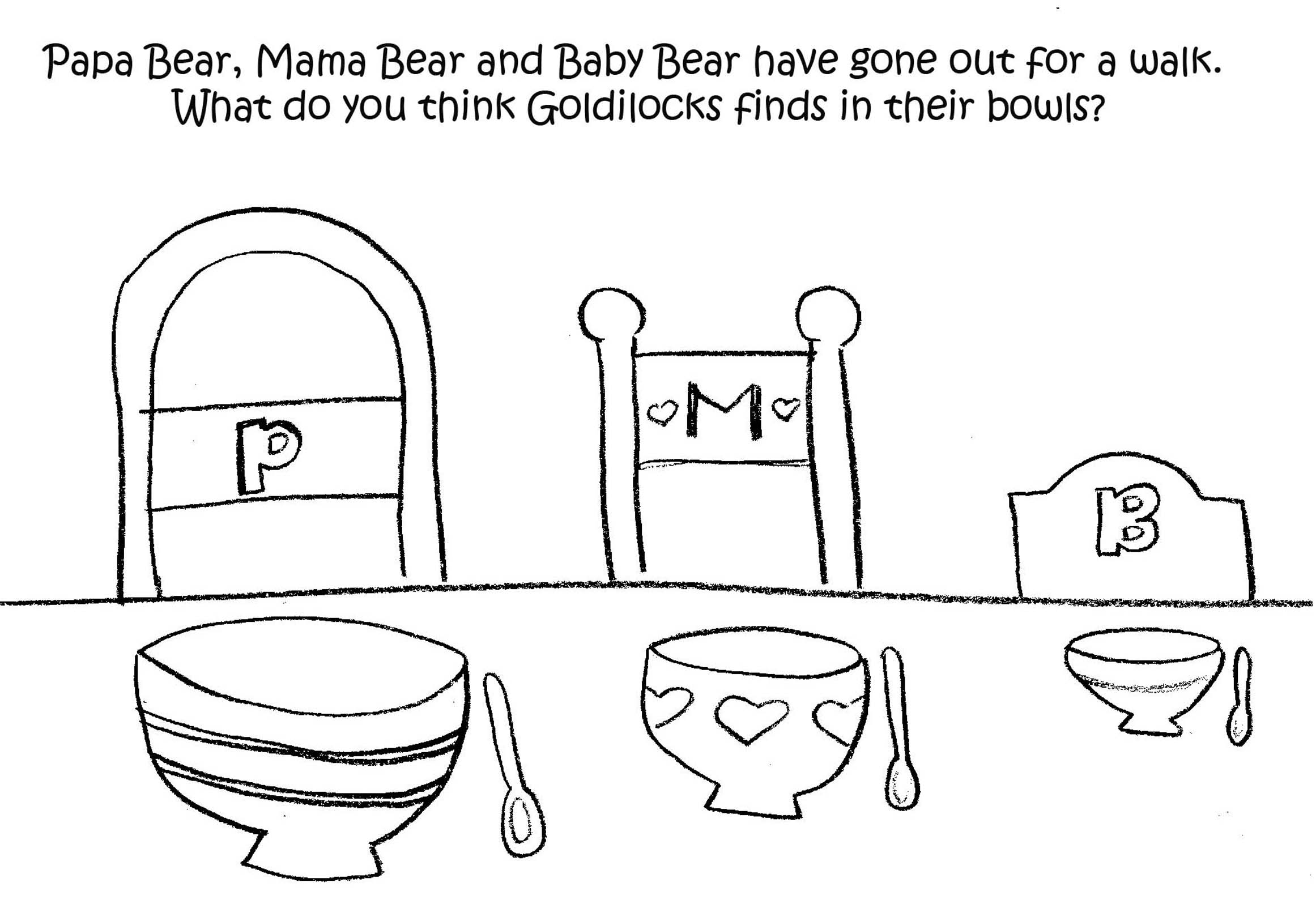 Goldilocks and Three Bears Printables