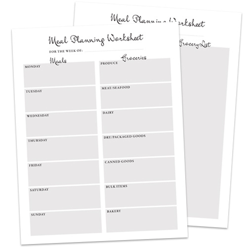 Meal-Planning Worksheet