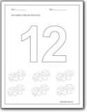 Number 12 Preschool Worksheets