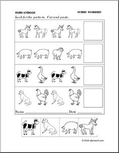 Preschool Printables Farm Animals Worksheets