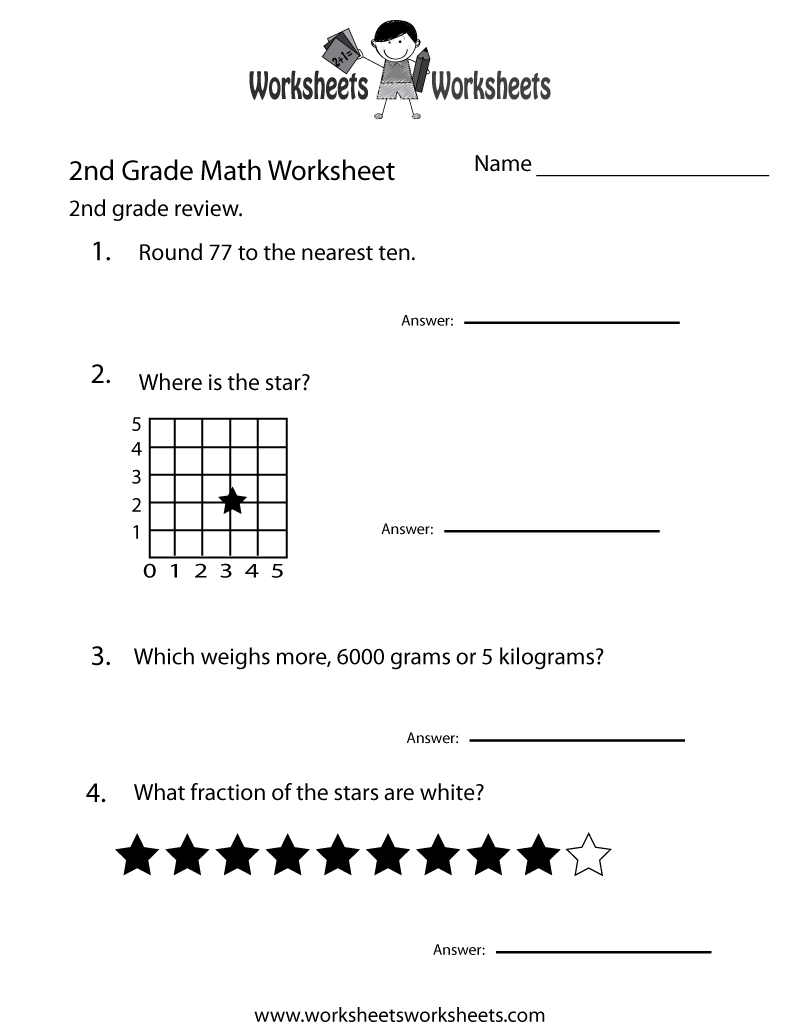 Second Grade Math Worksheets Printable