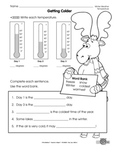 Temperature Thermometer Worksheets