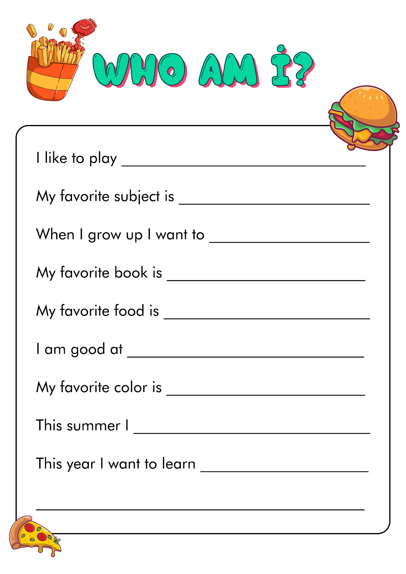 13 Who AM I Worksheets For First Day Of School Free PDF At Worksheeto