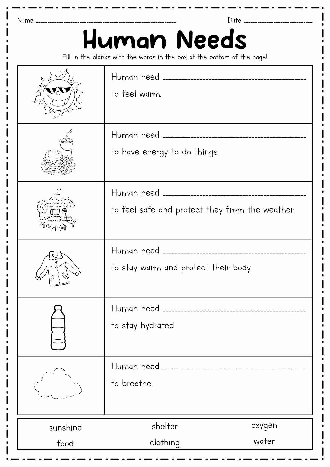 15 Worksheets Basic Human Needs Free PDF At Worksheeto