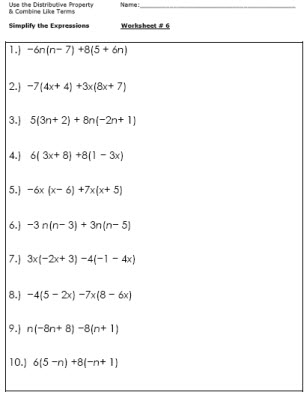 Distributive Property Worksheet Problems Worksheeto Com