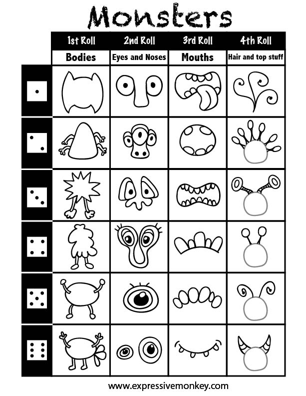 Draw a Monster Dice Game