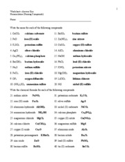 Nomenclature Worksheet 2 Answer Key