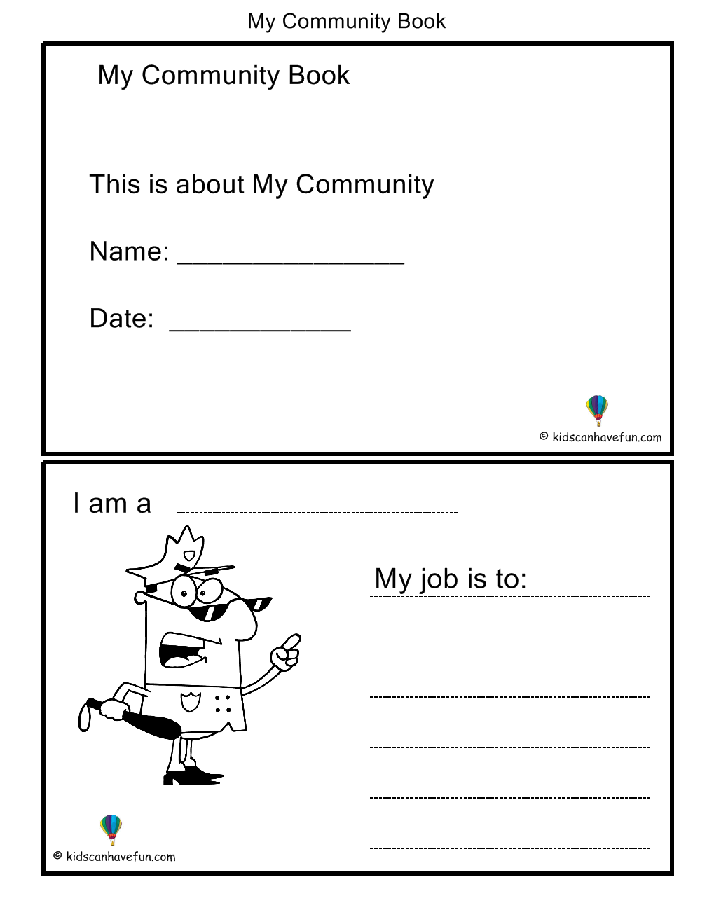 All About Me Printable Kids Activities