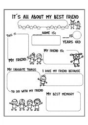 All About My Friend Worksheet