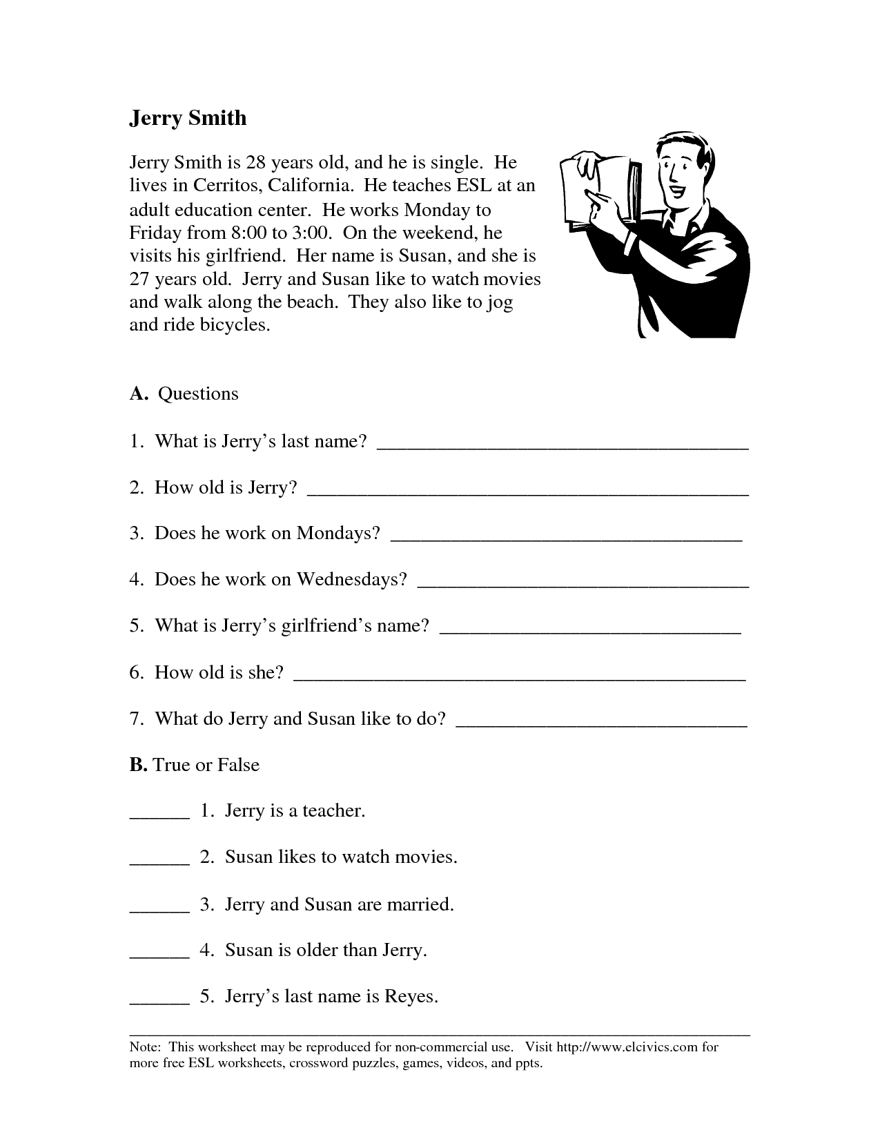 ESL Writing Worksheets for Adults