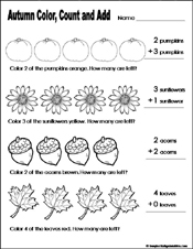 Fall Preschool Math Worksheets