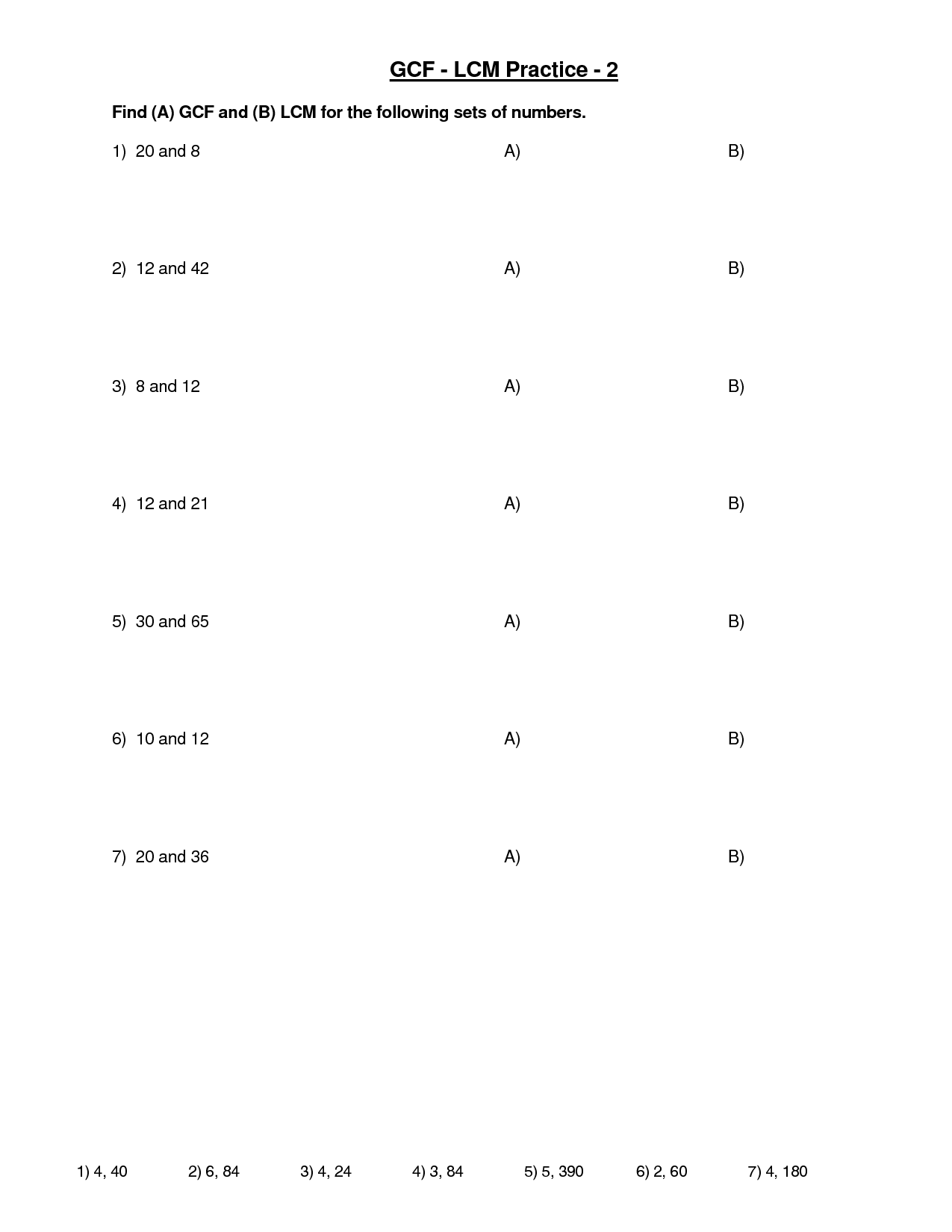 13 Least Common Multiple Worksheet PDF Worksheeto