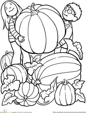 Giant Pumpkin Worksheets Coloring Page