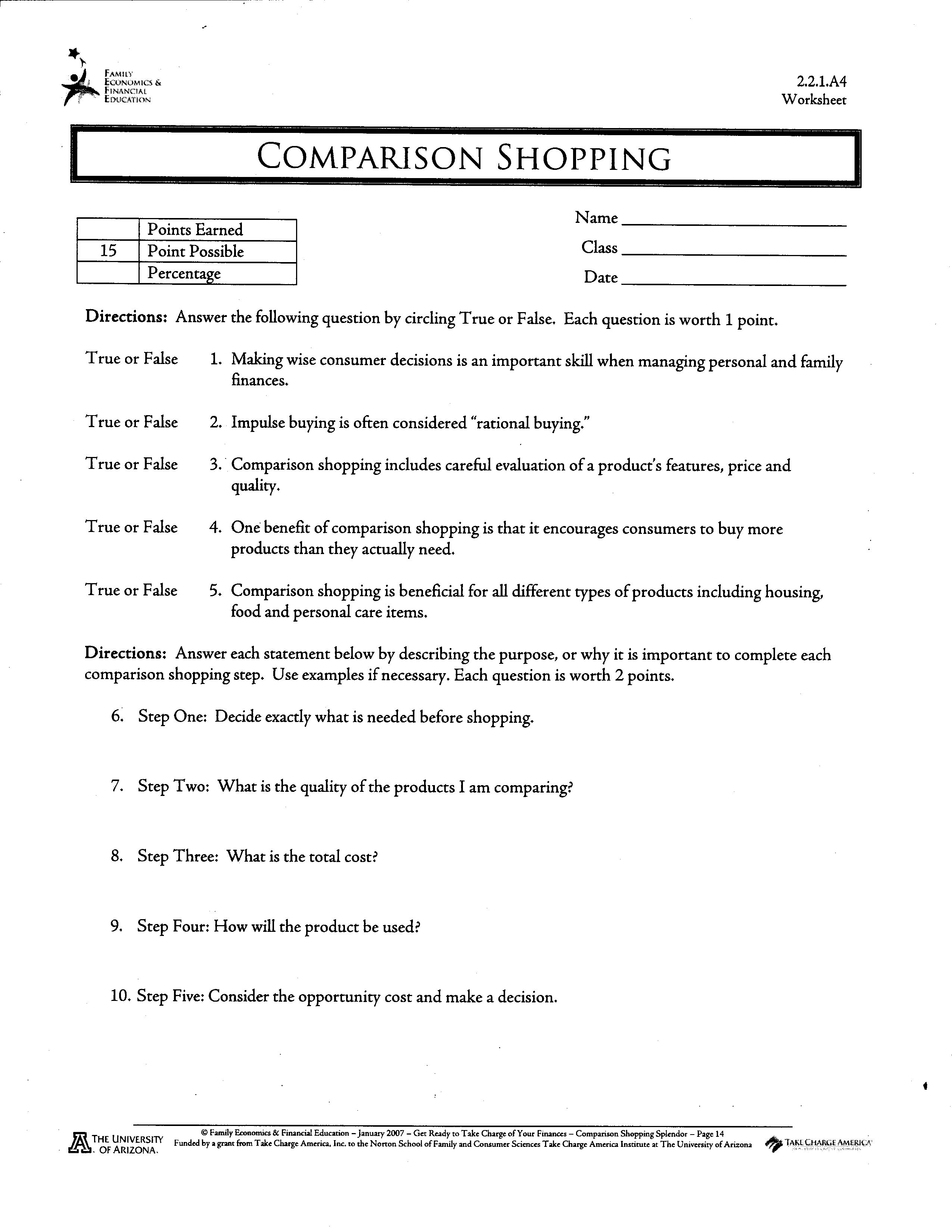 Health Insurance for Students Worksheets