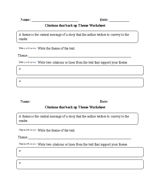 12 Best Images of Worksheets Finding The Theme - Reading Theme ...