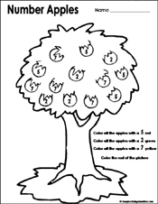 Kindergarten Fall Math Worksheet Printable