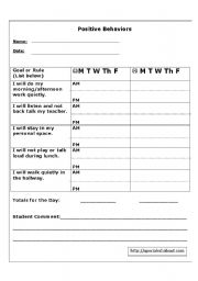 Positive Behavior Worksheets Printable