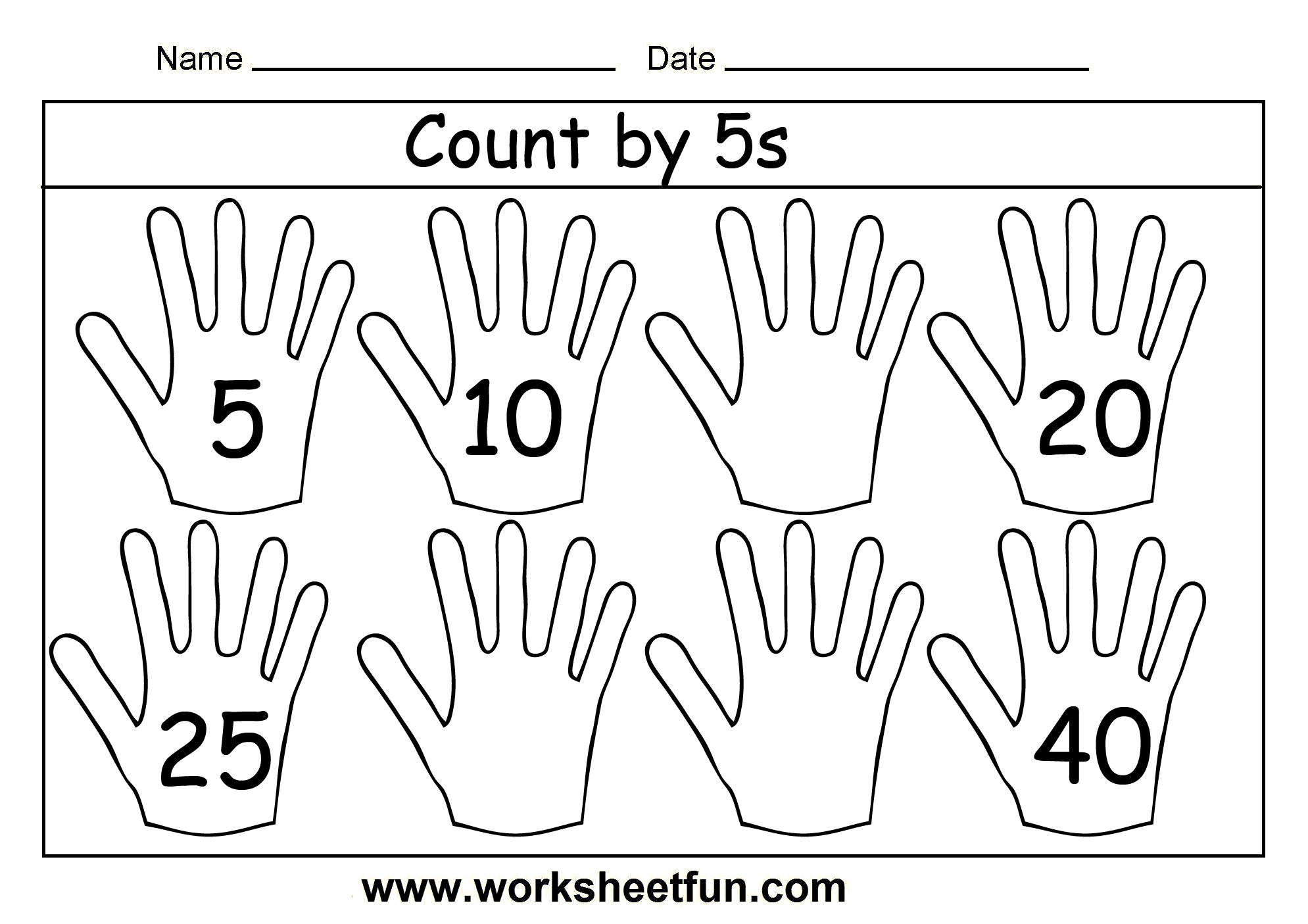 Skip Counting by 5S Worksheets