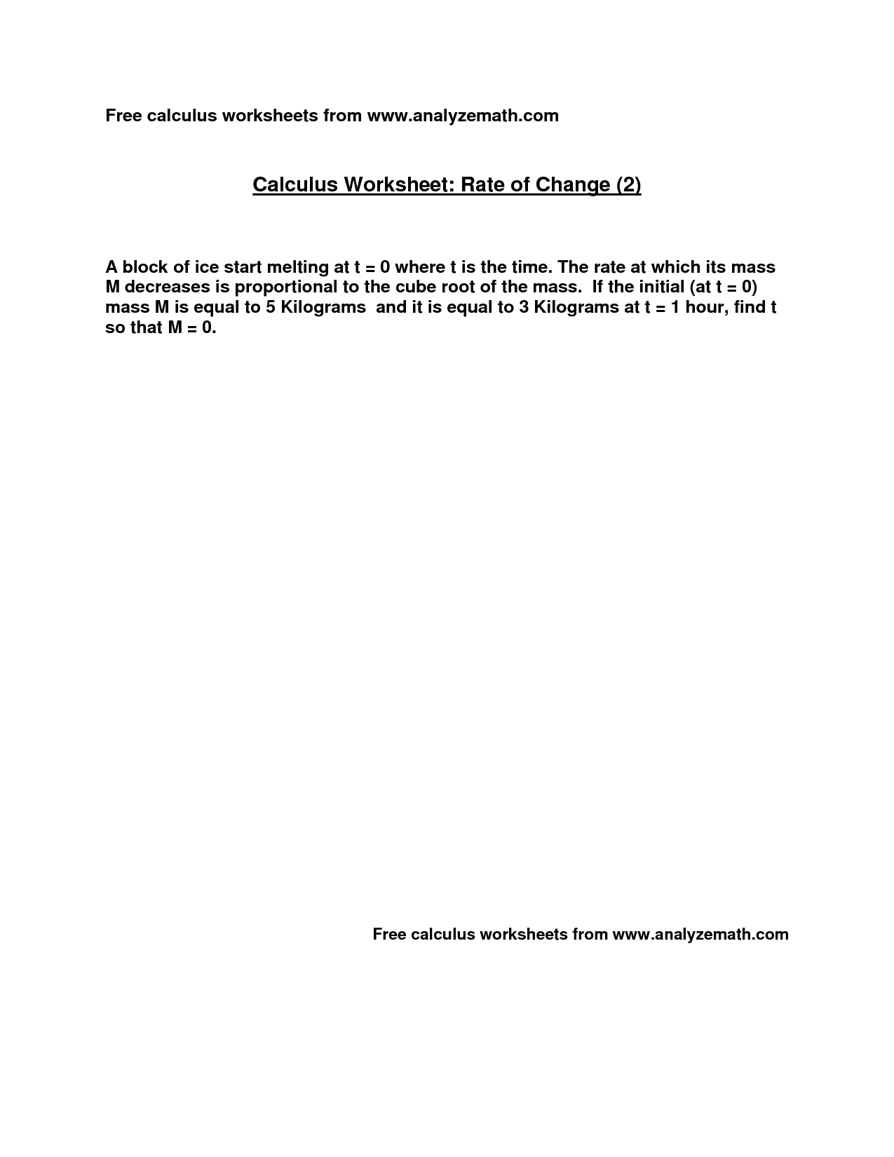 Slope as Rate of Change Worksheet