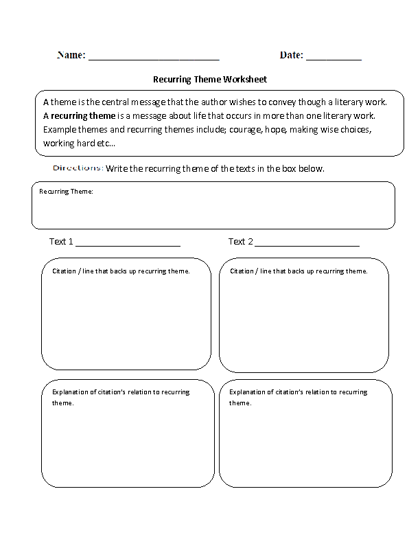 12 Worksheets Finding The Theme Worksheeto