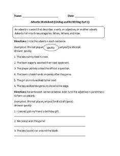 Adjectives and Adverbs Worksheets 6th Grade