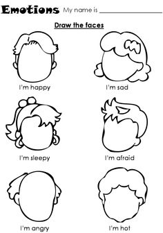 Draw Emotions Faces Worksheet