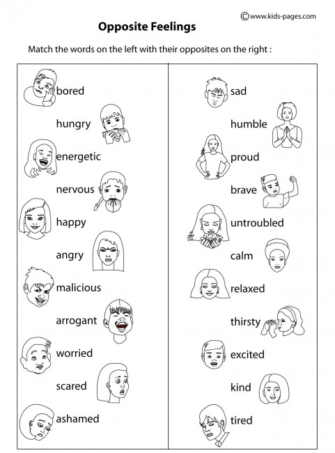 Free Feelings Worksheets for Kids