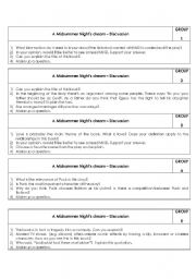 Midsummer Night Dream Worksheets