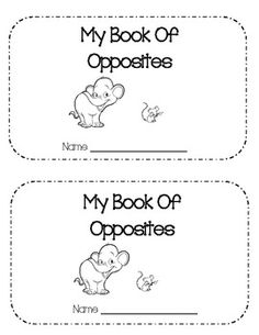 Opposites Printable Book