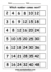 Skip Counting Worksheets