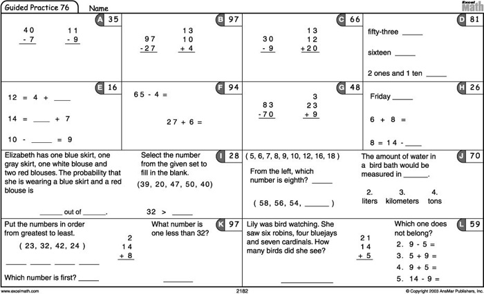 4th Grade Math Homework