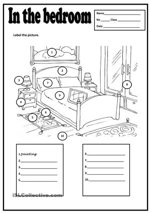 Bedroom ESL Worksheet