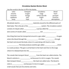 Circulatory System Worksheet Answer Key